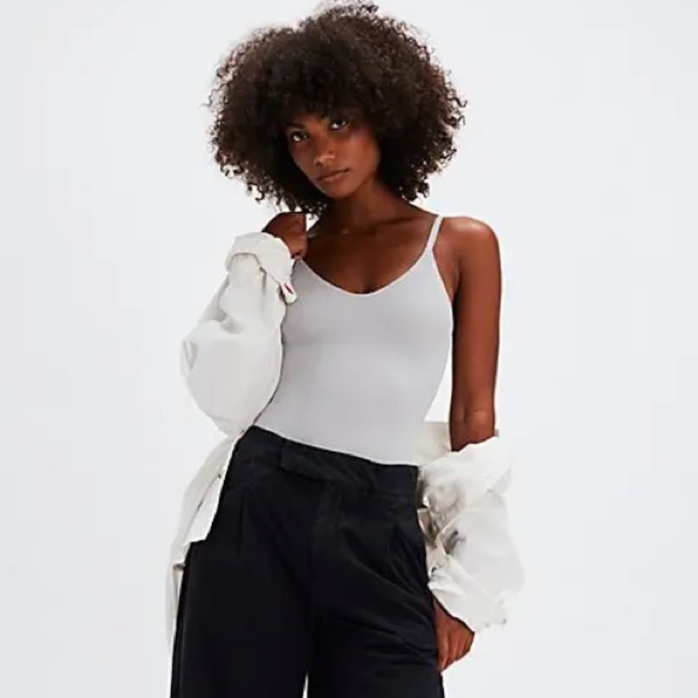 FREE PEOPLE Intimately The Rib - Reach for Bodysuit Moon Rock L-XL NEW W Tags - Picture 3 of 11